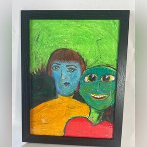 Oil pastel #11, framed 10x13”
